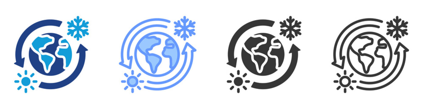 Climate Resilience icon set multiple style collection