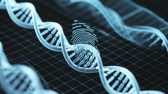 Stunning DNA double helix structure on grid background for science concepts