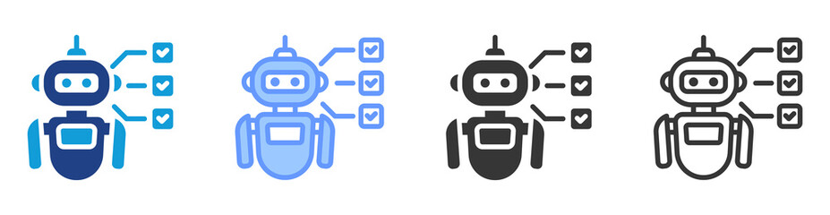 Task Execution icon set multiple style collection