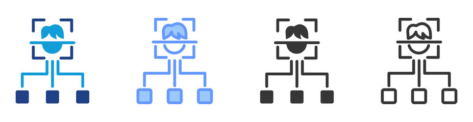Obraz premium Identity Federation icon set multiple style collection