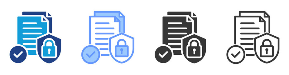 Security Policy icon set multiple style collection