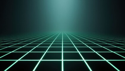Fototapeta premium Retro Neon Grid Horizon