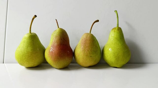 Forelle pears Pyrus communis isolated on white background