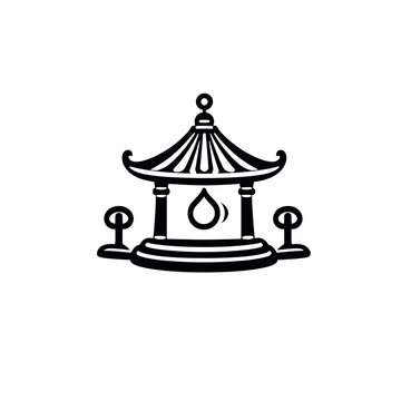 Kora icon design with white background stock illustration
