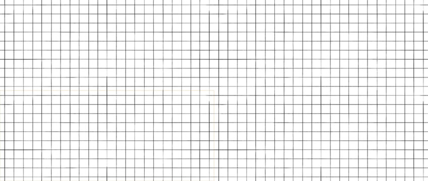Seamless drawn square grid pattern. Doodled checkered background. Repeated sketched thin checker paper texture. Straight line planer page wallpaper. Vector pencil drawn journal sheet notebook template
