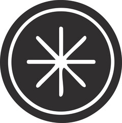 Fototapeta premium Orange Slice Icon, Black and White Simple Graphic, Icon, Graphic, Food, Silhouette, Simple