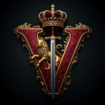 letra V, espada, chapas, firmar, s&iacute;mbolo, dorada, soviet, divisa, escudo, rusia, medalla, fallo, arte, antique, corona, metal, uni&oacute;n sovi&eacute;tica, decoraciones, estrella, cresta, historia, vector, objeto