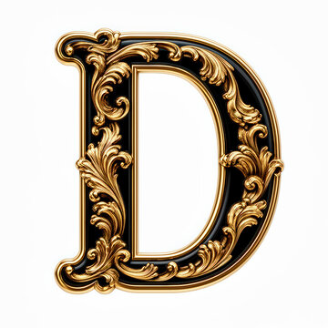 letra D, caracter, dorada, marco, adorno, decoraciones, designio, arte, vector, antique, floral, ilustraci&oacute;n, metal, antig&uuml;edad, flor, elemento, viejo, decoraci&oacute;n, barroco, estilo, con textura, remoli