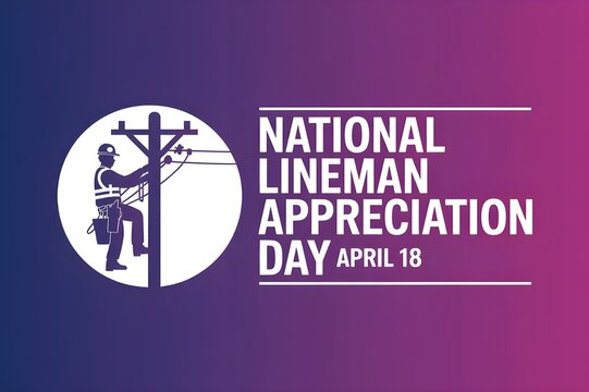 National Lineman Appreciation Day Minimalist Vector Illustration
