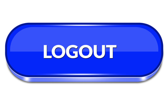 Blue Clean Logout Button Symbol for Web UI and Digital Forms