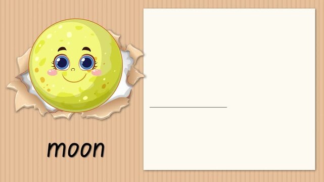 Educational Alphabet Animation for Letter M with Moon Character
