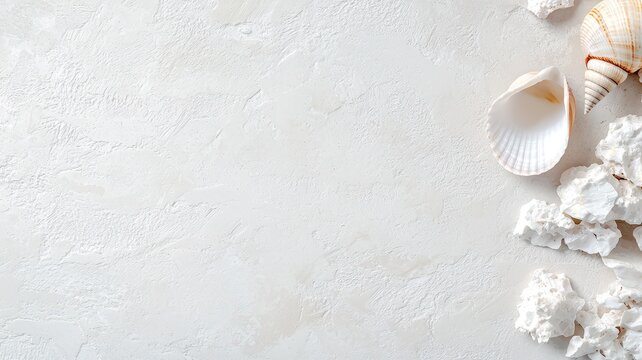 A sandy texture with a seashell and a faint shadow of a wave,