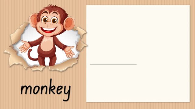 Educational Alphabet Animation for Letter M with Cartoon Monkey Character