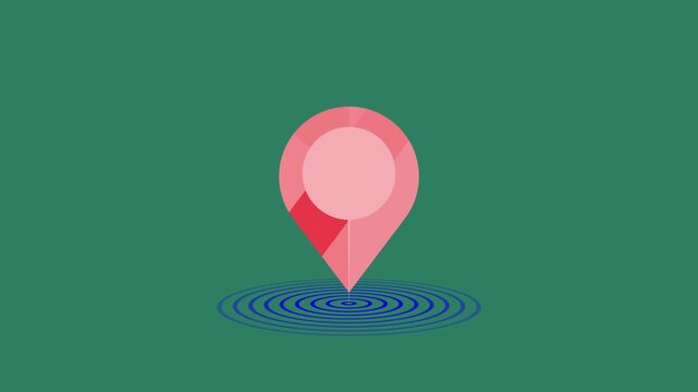 Nepal map label with location pin symbol. Nepal name with location icon animation
