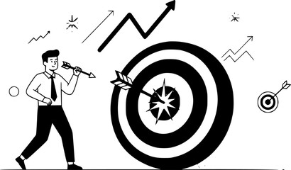 Naklejka premium businessman pushing a wheel