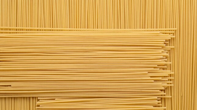 Spaghetti Pasta Texture &ndash; Dry Uncooked Spaghetti &ndash; Italian Pasta Background for Food Packaging Design, Mediterranean Cooking Concept, Kitchen Ingredient, Macro Close Up