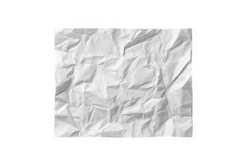 Obraz premium Crumpled white paper texture on transparent background, wrinkled blank sheet representing mistakes, waste, or new beginnings