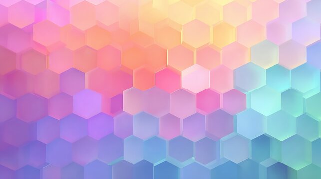 Pastel Hexagon Geometric Background &ndash; Soft Gradient Honeycomb Pattern
