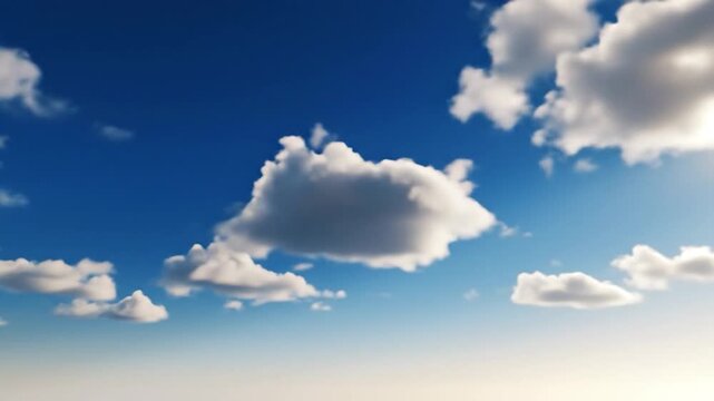 Beautiful blue sky with f white clouds floating peacefully