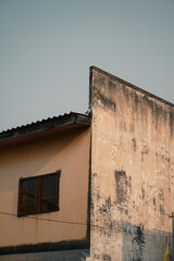 old house with blue sky