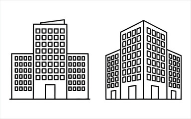 Obraz premium Architectural drawing of two modern buildings