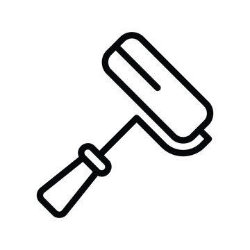 Black and white mallet icon. Single Line Icon.