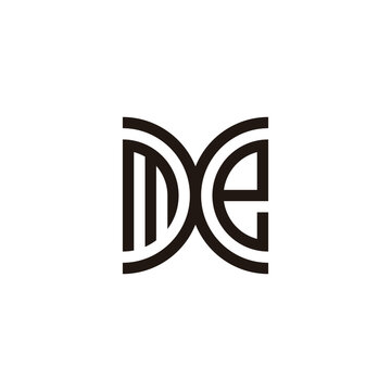 Letter mxe curve geometric symbol simple logo vector
