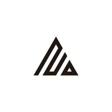 Letter ND triangle, line geometric symbol simple logo vector