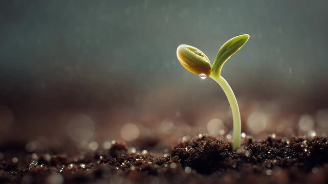 植物が春の白背景で瑞々しく芽生えを見せる接写