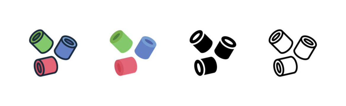 polymer icon. outline glyph flat filled line style
