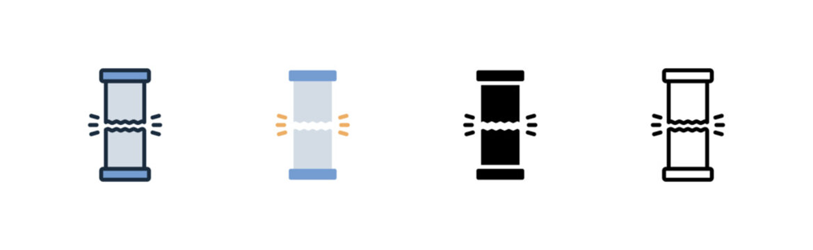 fracture icon. outline glyph flat filled line style