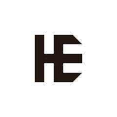 Obraz premium Letter HE square, D geometric symbol simple logo vector