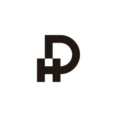 Obraz premium Letter HP outline square geometric symbol simple logo vector