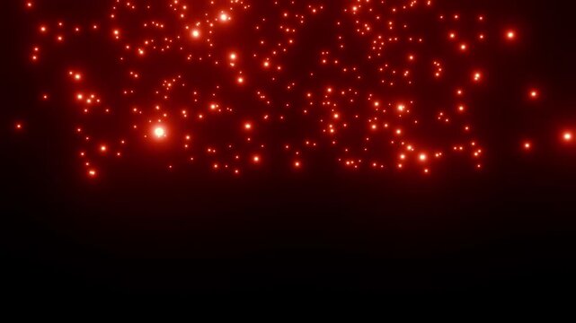 ゆっくり降り落ちてくるたくさんの赤い粒子