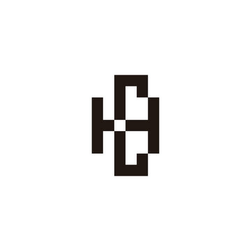 Letter H and C square geometric symbol simple logo vector
