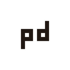 Obraz premium Letter pd square, glasses geometric symbol simple logo vector
