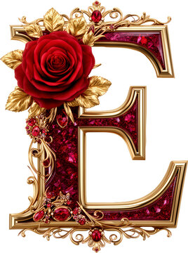 letras E, quincea&ntilde;era, marco, rosa roja, dorada, antig&uuml;edad, imagen, antique, viejo, foto, decoraciones, arte, arcen, designio, barroco, madera, en blanco, descargar, objeto, retro, muro, fondos de pa