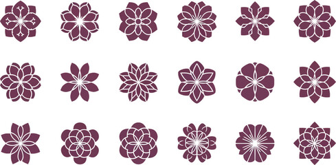 Burgundy floral on white background flowers patterns © hr graphics