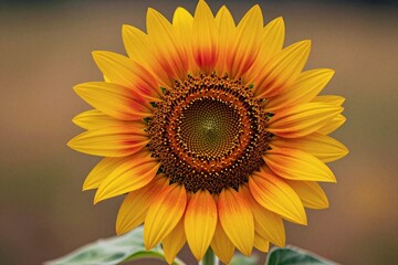 Obraz premium A painting of a sunflower on a brown background