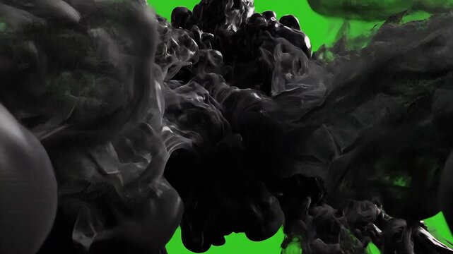 Black smoke clouds swirling slowly creating dramatic dark atmosphere