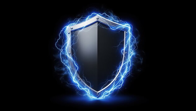 Shield of Energy: A formidable metallic shield, encircled by vibrant energy, evokes a sense of protection, power, and security. It embodies a steadfast defense against unseen forces.
