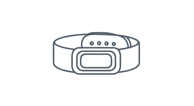 Simple Line Drawing of a Belt Buckle and Strap.