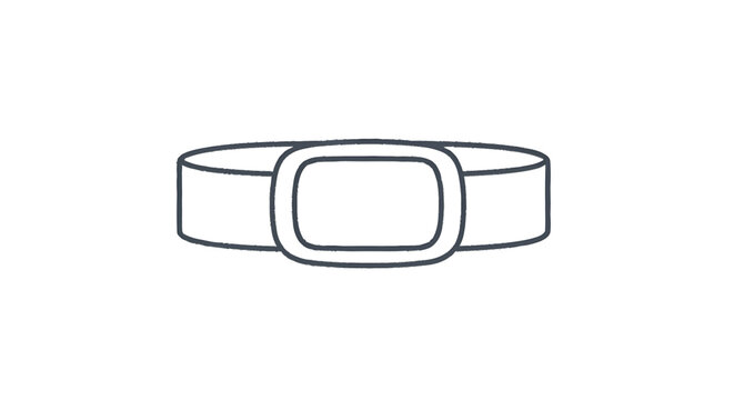 Simple Line Drawing of a Belt with Buckle.