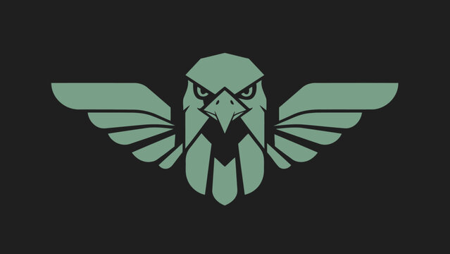 Stylized Eagle Emblem with Wings Spread Wide.