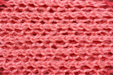 Crochet knitted red patterns handmade background