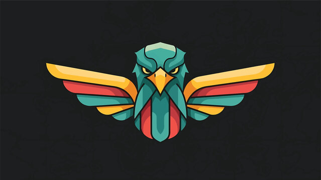 Stylized Eagle Emblem with Wings Spread Wide.