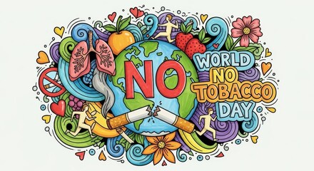 Fototapeta premium Creative Illustration for World No Tobacco Day Awareness Campaign