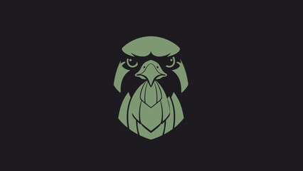 Stylized Falcon Head Emblem on Dark Background.
