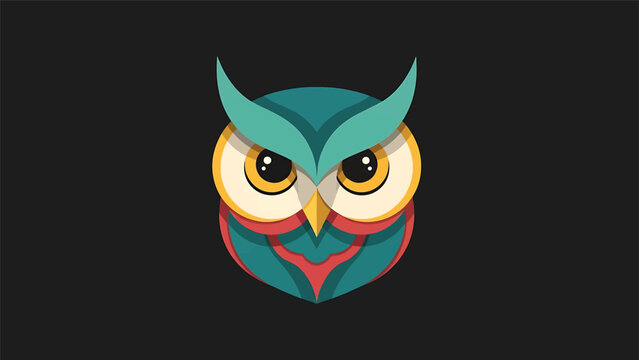 Stylized Geometric Owl Illustration with Vibrant Colors.