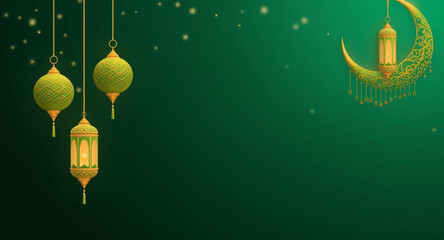 Minimalist Eid al-Fitr Greeting Design with Islamic Ornaments. © Rizky